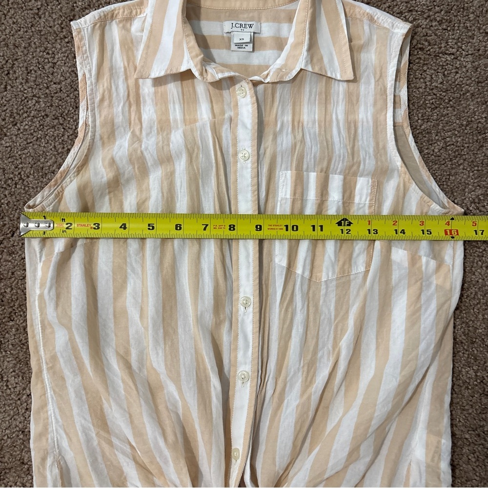 J. Crew Beige and White Striped Sleeveless Top - Picture 5 of 6
